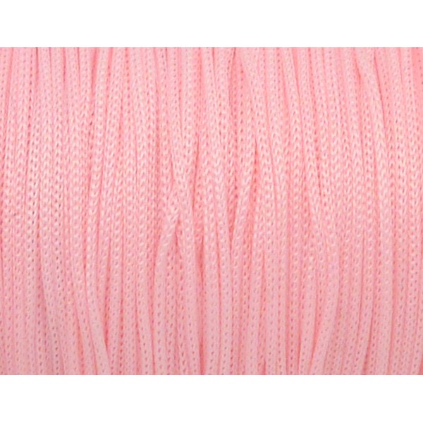 3m Fil Polyester, Nylon Tressé 0,7mm Rose Pâle Brillant, Satiné - Photo n°1