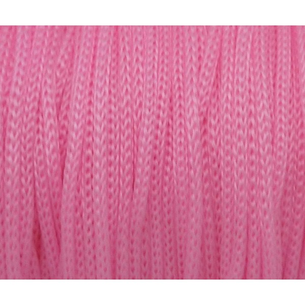 5m Fil Polyester, Nylon Tressé Souple Rose 1mm Shamballa - Photo n°1