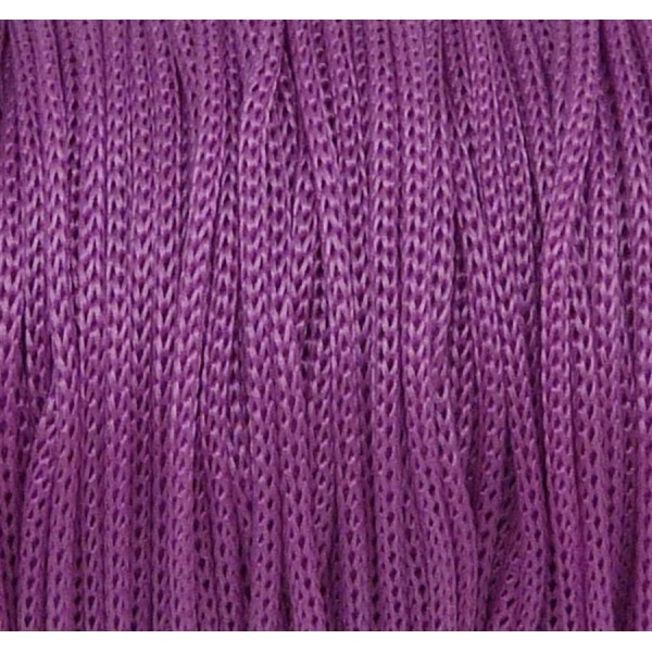 5m Fil Polyester, Nylon Tressé Souple Rose Violet 1mm Shamballa - Photo n°1