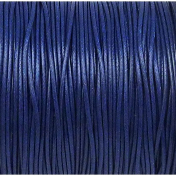 5m De Cordon Polyester Enduit 1mm Souple Bleu Marine Brillant - Photo n°1