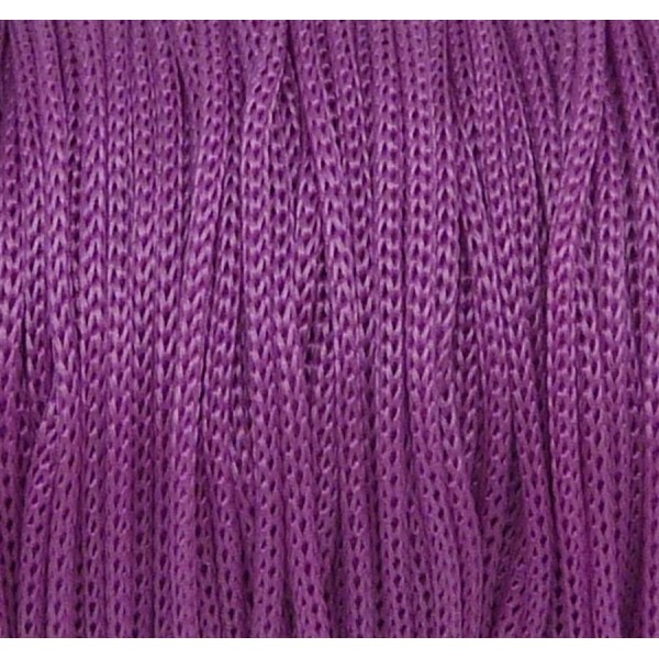 15m Fil Polyester, Nylon Tressé Souple Rose Violet 1mm Shamballa - Photo n°1