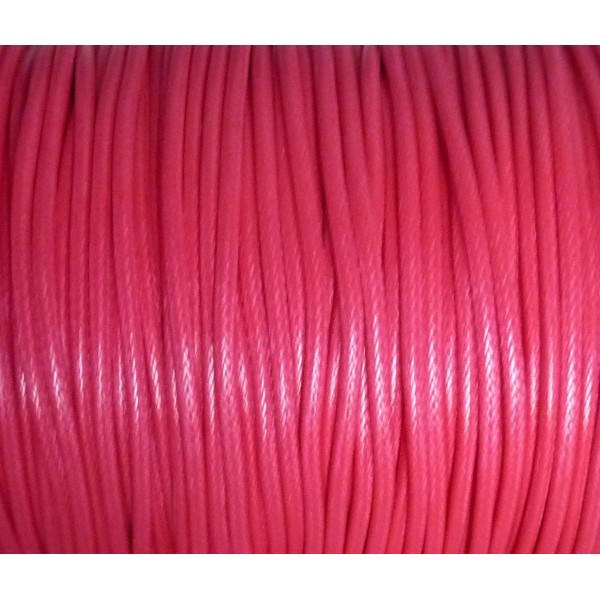 5m Cordon Polyester Enduit 2mm Souple Imitation Cuir Rose Fuchsia Quasi Fluo - Photo n°1