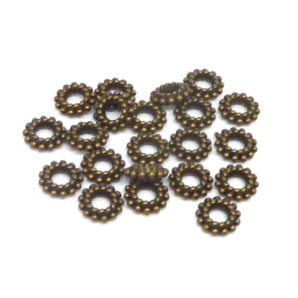 20 Perles Intercalaire Ronde 8mm Petite Boule En Métal De Couleur Bronze - Photo n°1