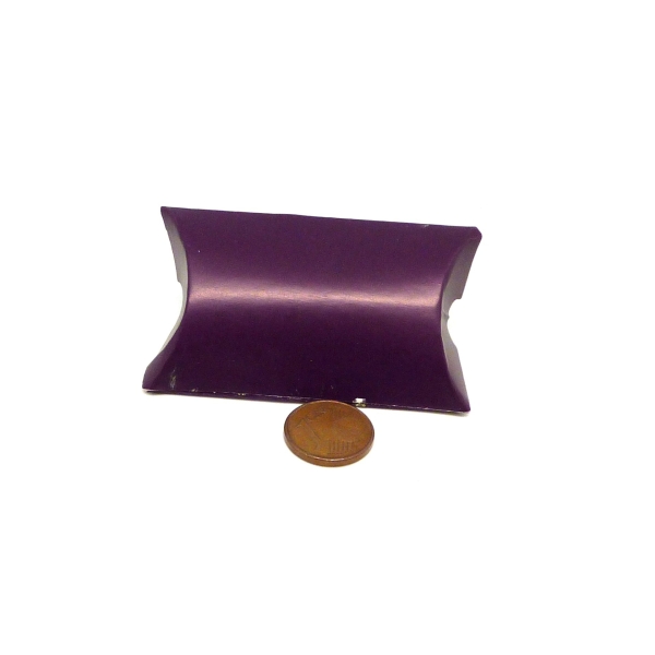 R-10 Petites Boites Cadeaux Berlingot 6cm X 4cm En Carton De Couleur Violet Prune Peut Être Customi - Photo n°2