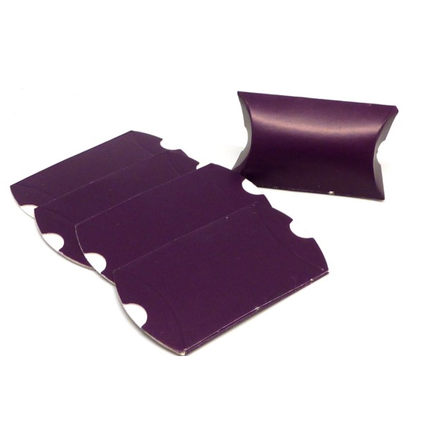 R-10 Petites Boites Cadeaux Berlingot 6cm X 4cm En Carton De Couleur Violet Prune Peut Être Customi - Photo n°1