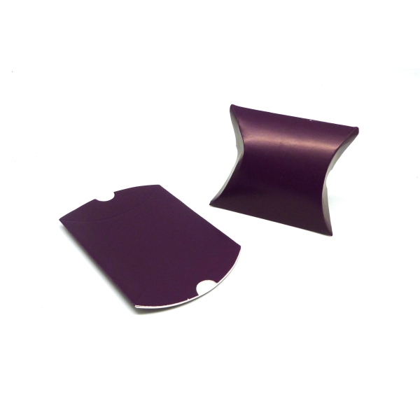 R-10 Boites Cadeaux Berlingot 7,5cm X 7cm En Carton De Couleur Violet Prune Peut Être Customisée - Photo n°1