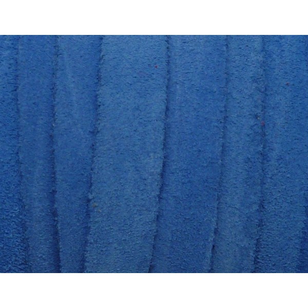 R-50cm De Cordon Daim Plat 10mm De Couleur Bleu Majorelle - Daim Veritable - Cuir Retourne - Photo n°2