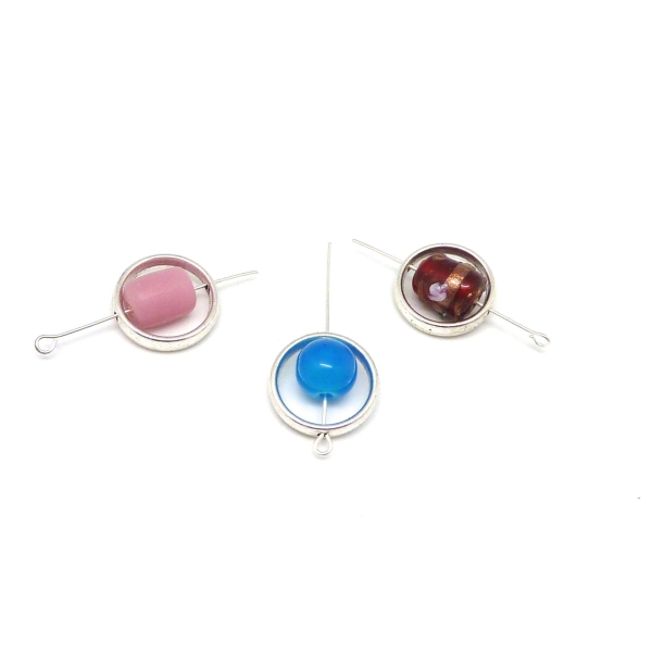 5 Perles Intercalaire Anneaux 18,8mm En Métal Argenté Lisse Appelé Aussi Cadre De Perles - Photo n°2