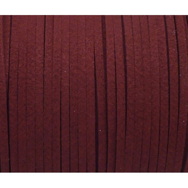 2m Cordon Suédine 2,5mm Couleur Rouge Bordeaux - Photo n°2