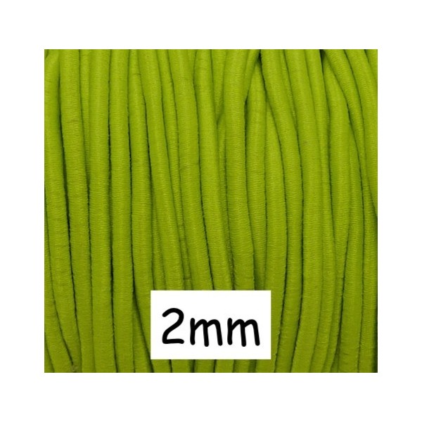 R-5m Fil Élastique 2mm Vert Jaune Chartreuse - Photo n°1