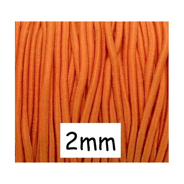 R-5m Fil Élastique 2mm De Couleur Orange - Photo n°1