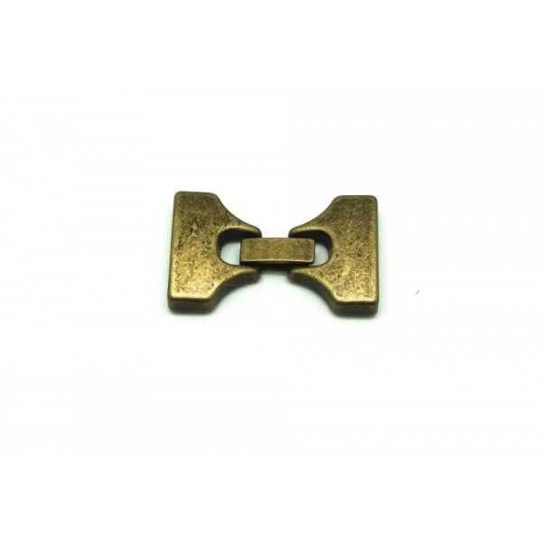 R-fermoir Clip Rectangle Manchette Pour Lanière Cuir De 20mm En Métal De Couleur Bronze - Photo n°2