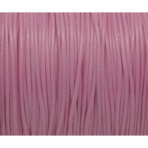 5m De Cordon Polyester Enduit Ciré 1mm Souple Rose Barbe à Papa Brillant - Photo n°1
