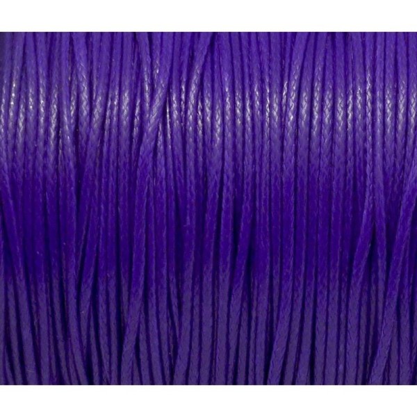 5m De Cordon Polyester Enduit Ciré 1mm Souple Violet Brillant - Photo n°1