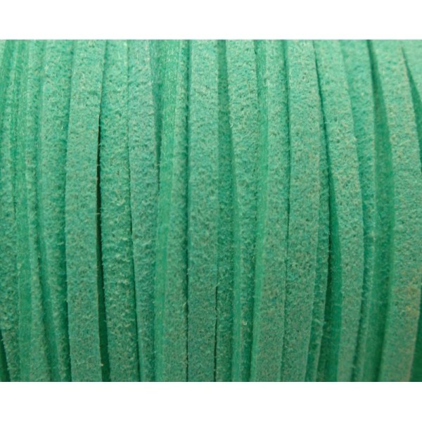 5m Cordon Plat Daim Synthétique Suédine De Couleur Vert Menthe à L'eau 2,5mm - Photo n°1