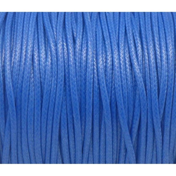 5m De Cordon Polyester Enduit Ciré 2mm Souple Bleu Saphir, Bleu électrique Brillant - Photo n°1
