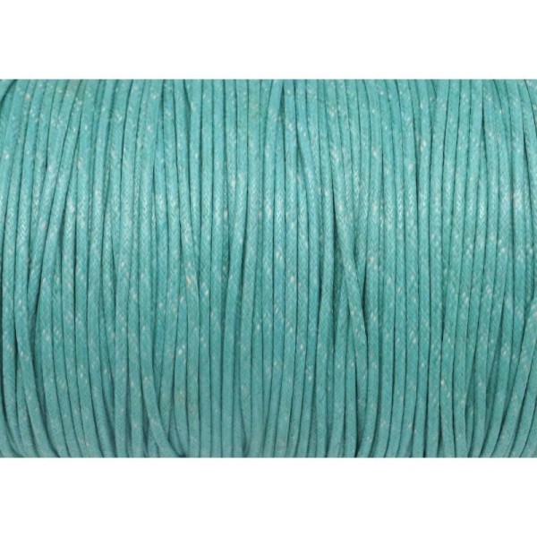 10m Cordon Coton Ciré 2mm De Couleur Vert Turquoise - Photo n°1