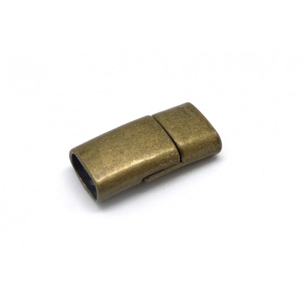 Fermoir Aimanté Rectangle Arrondi En Métal Couleur Bronze Pour Lanière De 9,5mm X 4mm - Photo n°1