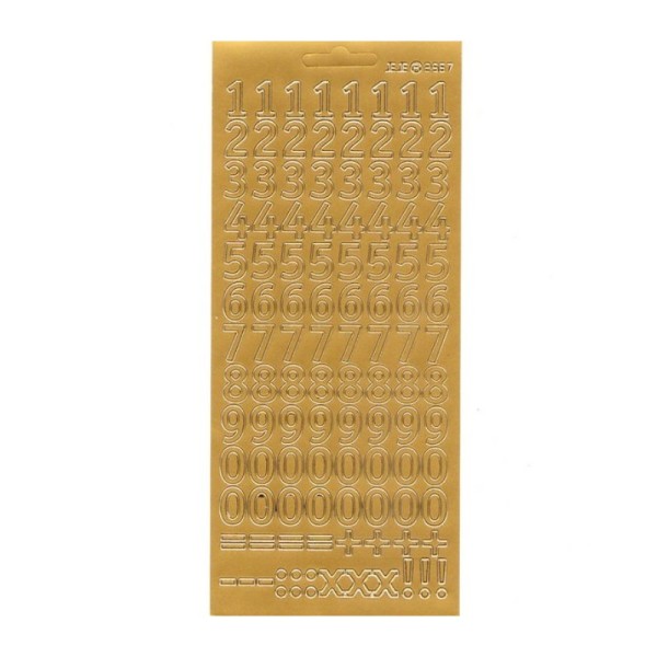 Sticker de contour, Grands Chiffres et symboles de calcul, doré, haut. 15 mm - Photo n°1