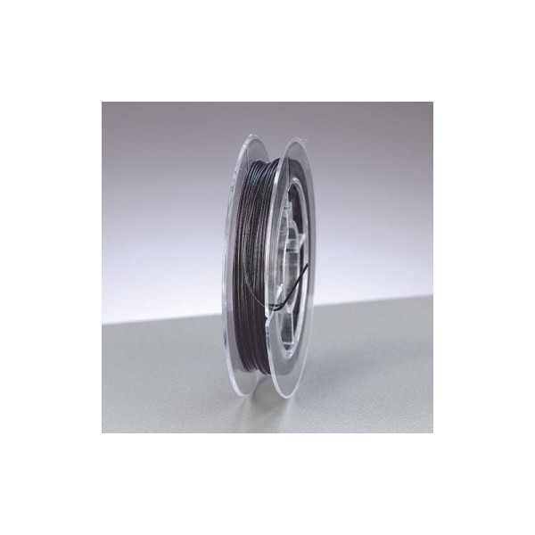 Fil pour bijoux Noir, enrobé de nylon, diam. 0,38 mm, rouleau de 10 m - Photo n°1