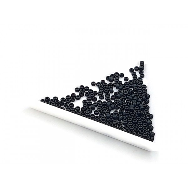 15 Grammes De Perles Miyuki Rocailles 11/0 Opaque Semi Frosted Black 401sf - Photo n°1