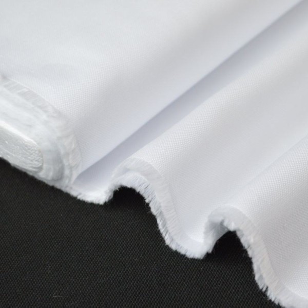Tissu coton haut de gamme pour chemise oxford blanc - Photo n°1