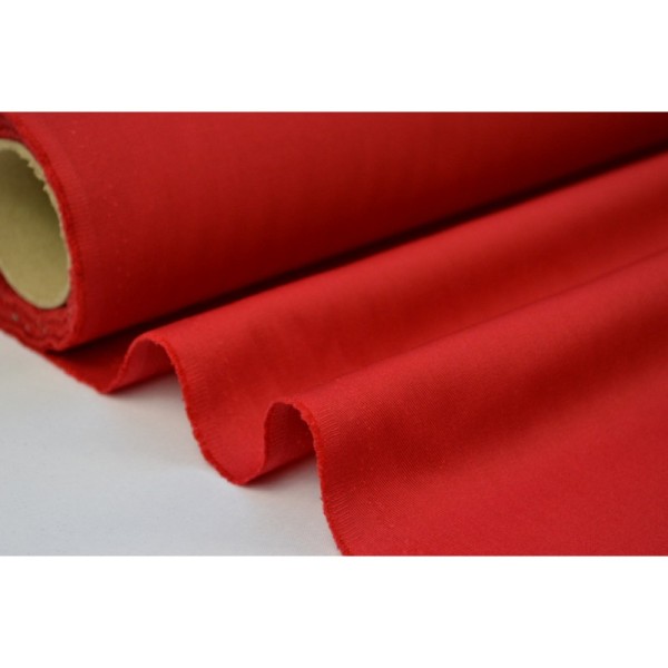 Tissu gabardine sergé coloris rouge - Photo n°1