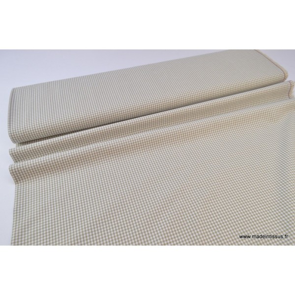 Tissu vichy petits carreaux 100%coton SABLE   - Oeko Tex - Photo n°3