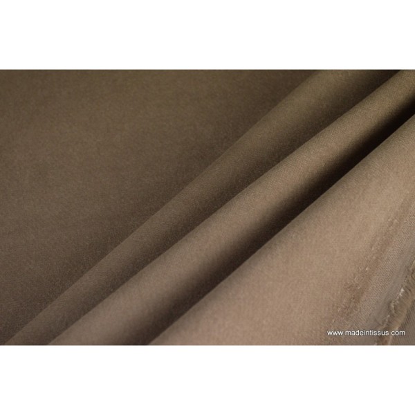 Tissu velours ras coton gris taupe pour confection pantalon .x1m - Photo n°4