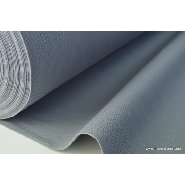 Tissu demi natté coton grande largeur gris . x 1m - Photo n°1