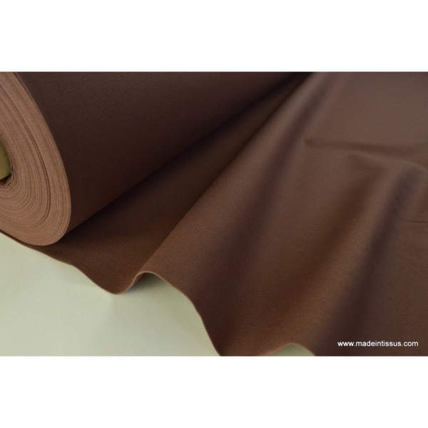 Tissu demi natté coton grande largeur marron . x 1m - Photo n°1
