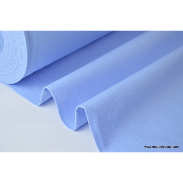 Tissu demi natté coton grande largeur bleu ciel . x 1m - Photo n°1