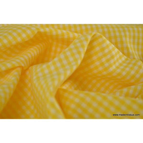 Tissu vichy polyester coton jaune et blanc .x1m - Photo n°4