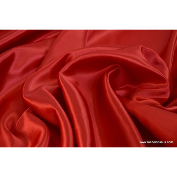 Tissu Doublure satin rouge polyester premier prix .x1m - Photo n°3