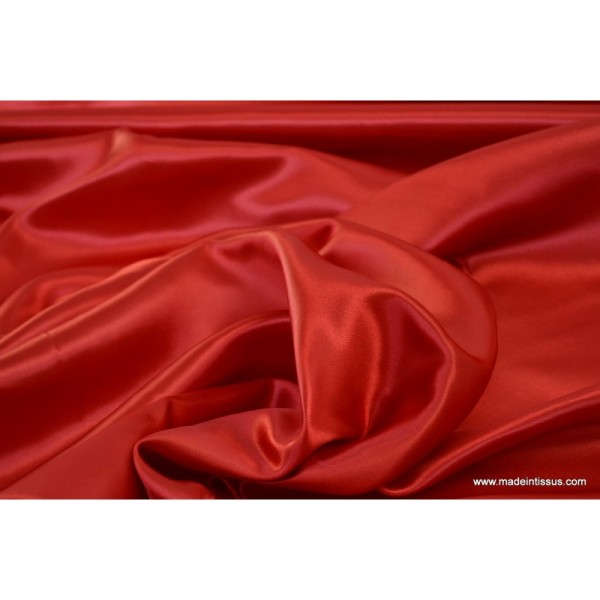 Tissu Doublure satin rouge polyester premier prix .x1m - Photo n°4