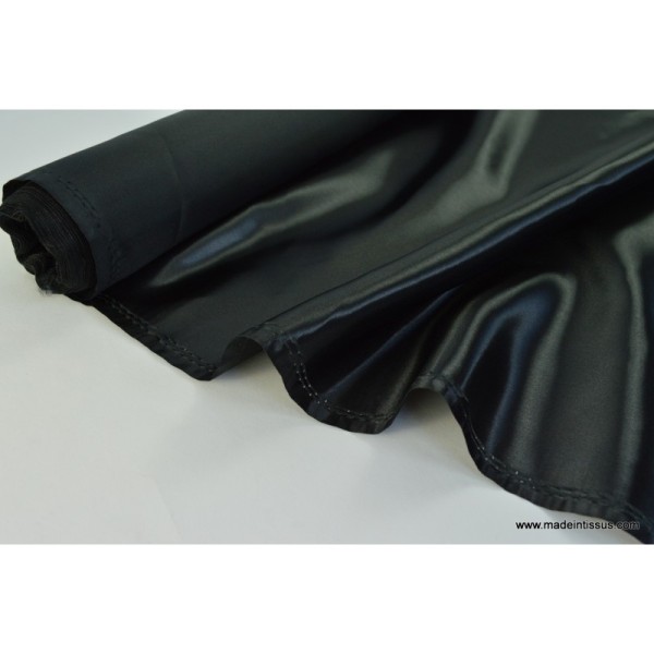 Tissu Doublure satin noir polyester premier prix .x1m - Photo n°1