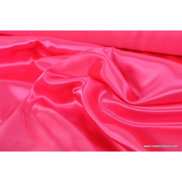 Tissu Doublure satin fuchsia polyester premier prix .x1m - Photo n°3