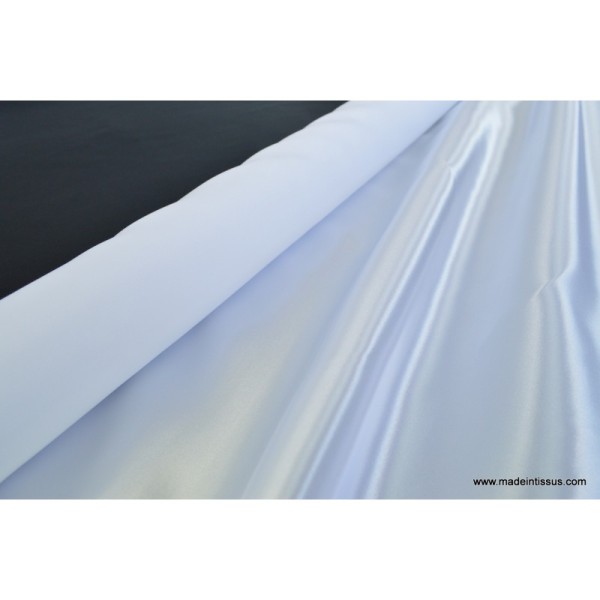 Tissu Doublure satin blanc polyester premier prix .x1m - Photo n°2