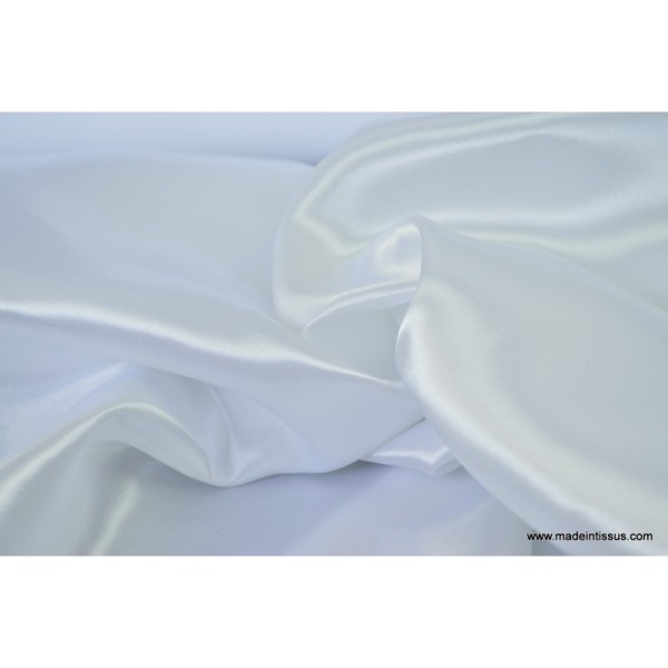 Tissu Doublure satin blanc polyester premier prix .x1m - Photo n°3