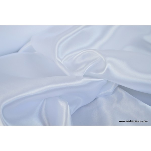 Tissu Doublure satin blanc polyester premier prix .x1m - Photo n°4