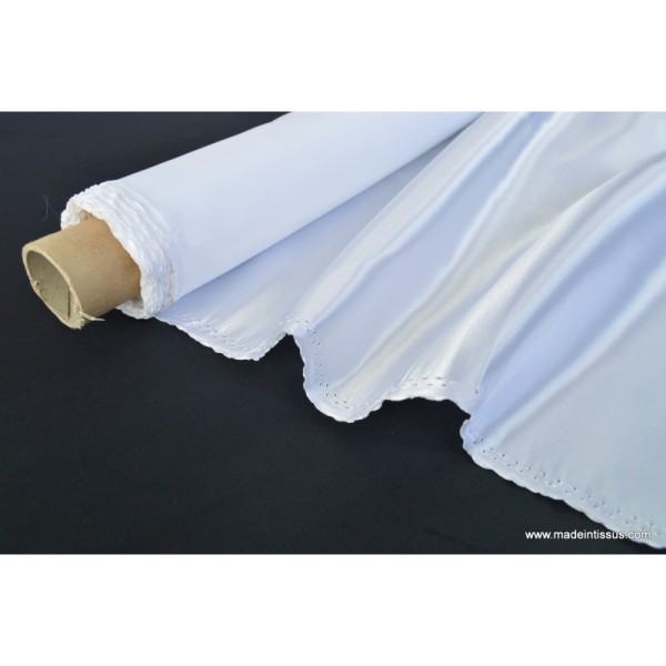 Tissu Doublure satin blanc polyester premier prix .x1m - Photo n°1