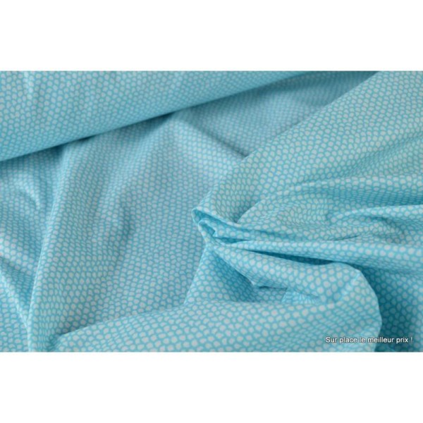 Tissu 100% coton dessin squama turquoise 160cm 110gr/m² . x1m - Photo n°4