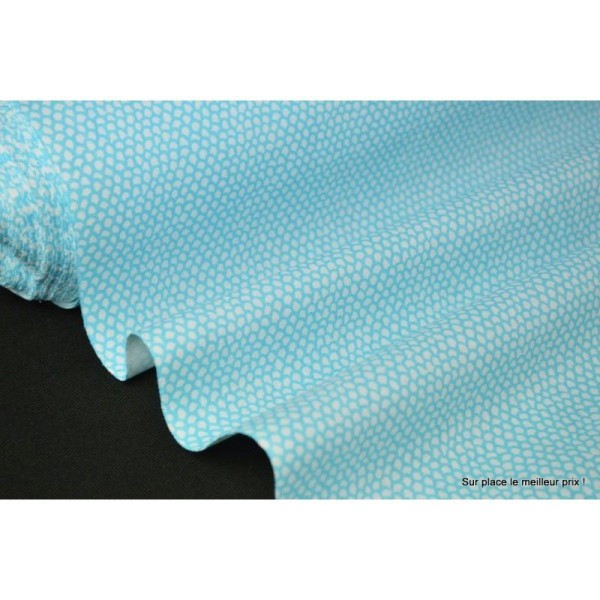 Tissu 100% coton dessin squama turquoise 160cm 110gr/m² . x1m - Photo n°1