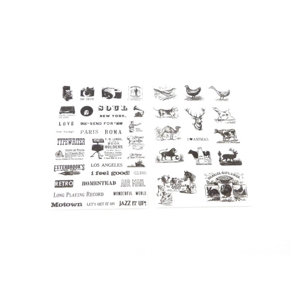 R Lot De 6 Planches D'étiquettes Adhésives, Stickers Retro Soit 114 Étiquettes Transparent / Noir - Photo n°3