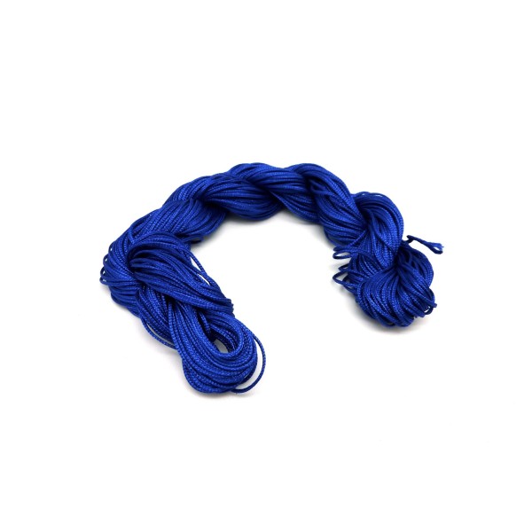 Echeveau De 29m De Fil Nylon Tressé Bleu Outremer 0,8mm Pour Tressage Bracelet - Photo n°1