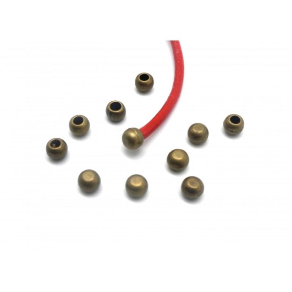 10 Perles De Finition Pour Cordon De 2 - 2,5mm En Métal Couleur Bronze - Photo n°1