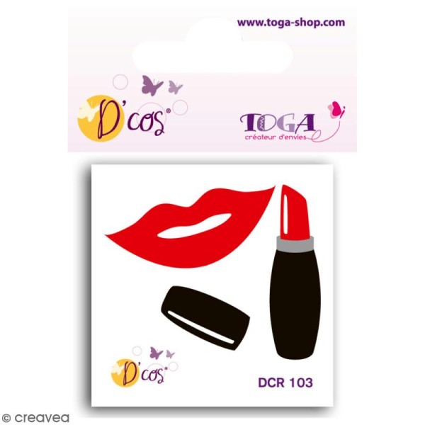 Die D'COS Bouche et rouge à lèvres - Plaque 4,5 x 4,5 cm - Photo n°1