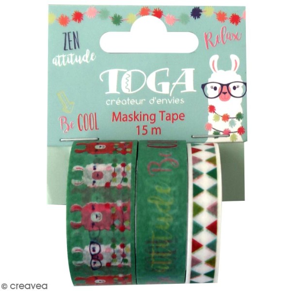 Masking tape Toga - Lama - 3 rouleaux - Photo n°1
