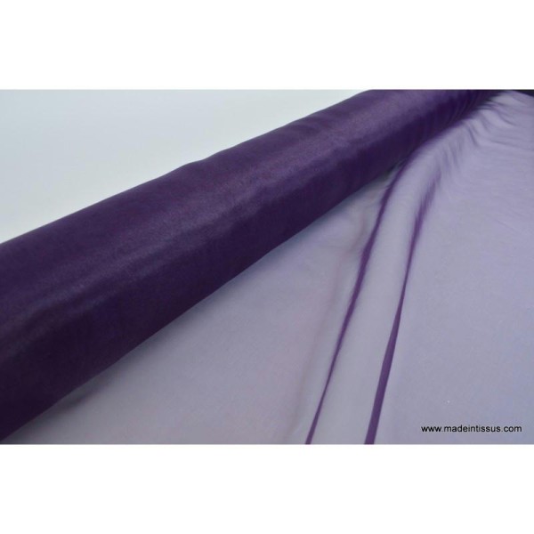 Organza polyester violet pour robe de mariée . - Photo n°2