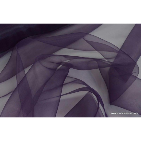 Organza polyester violet pour robe de mariée . - Photo n°4